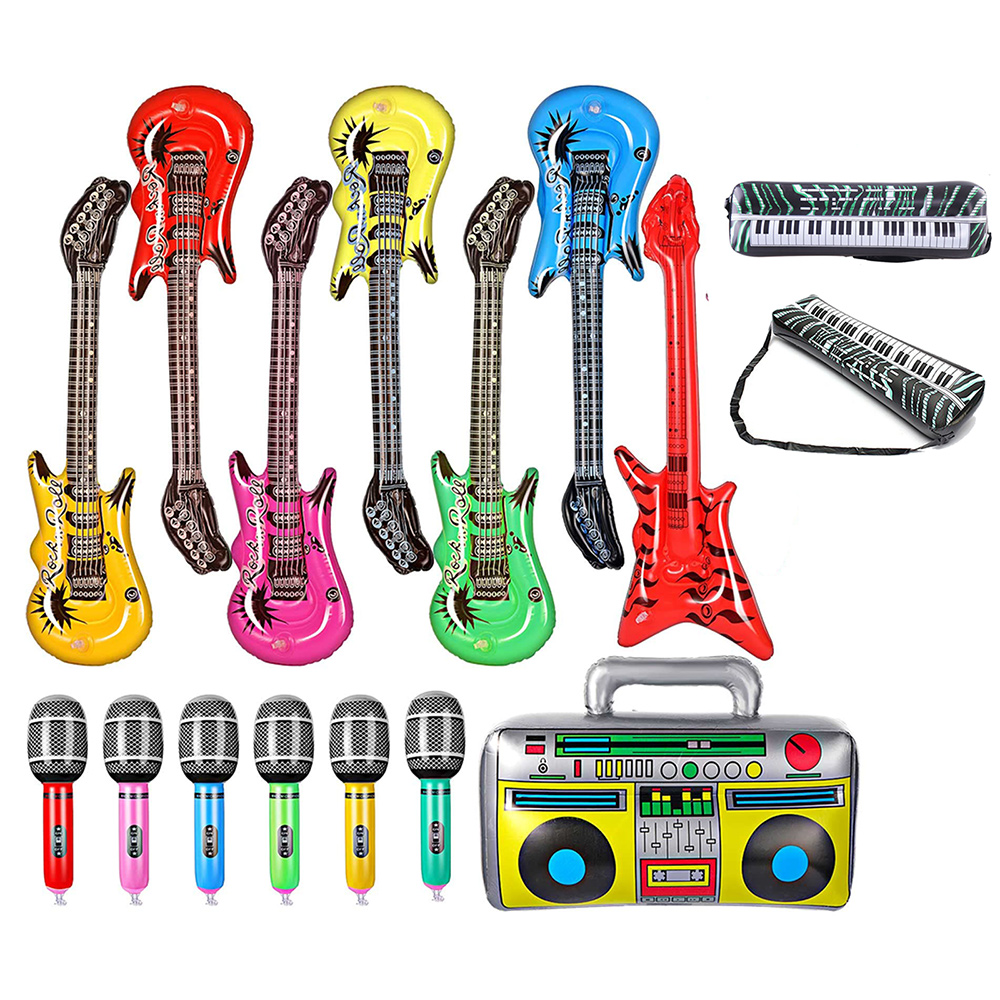 Musical Instrument That You Blow Into - Juego de instrumentos inflables, incluye guitarra