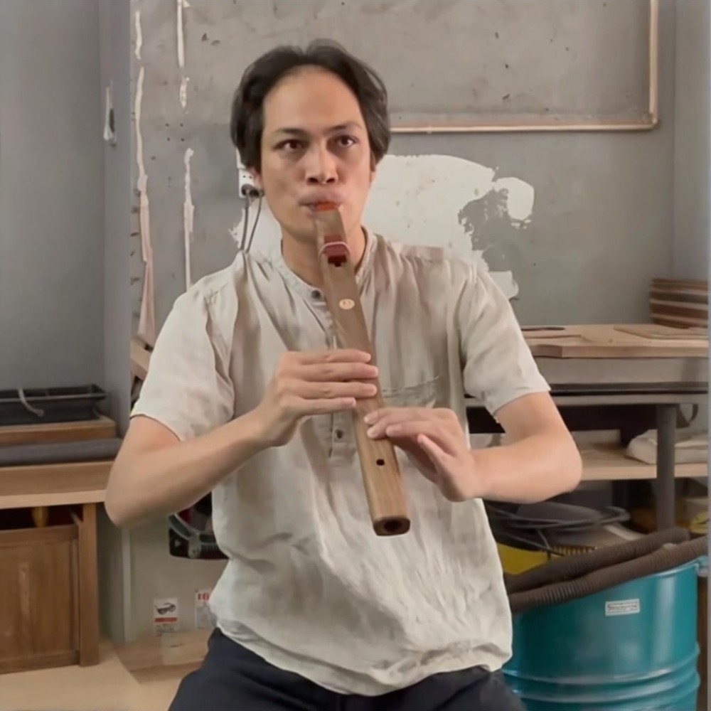 Musical Instrument Of India - Flauta vertical de madera con tonos