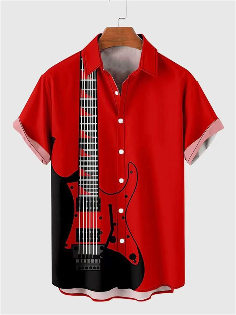 Musical Instrument Hawaii - Camisa holgada de manga corta para