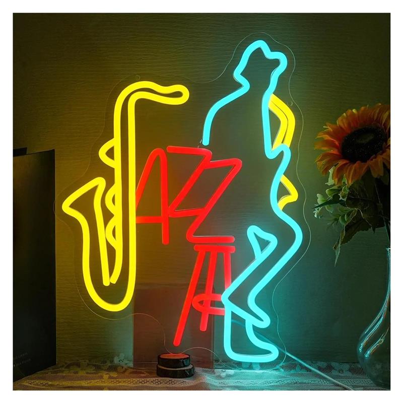 Musical Instrument Shop - Letrero de neón Jazz Live con