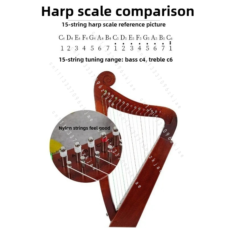 Arpa de 15 Tonos Hecha a Mano, - Musical Instrument Harp reseña y precio