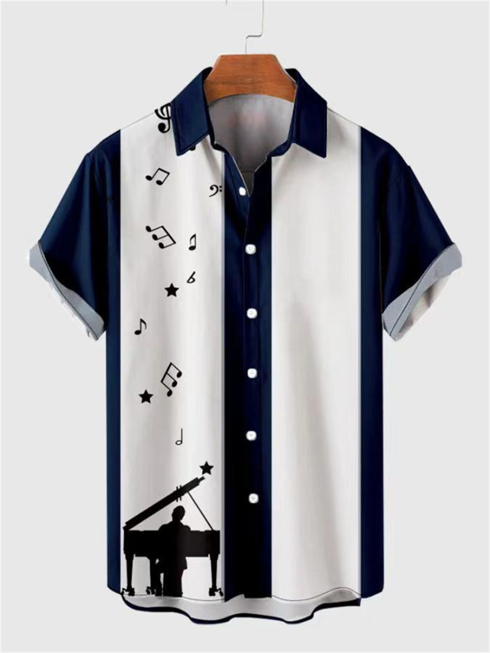 Camisa holgada de manga corta  - Musical Instrument Hawaii reseña y precio