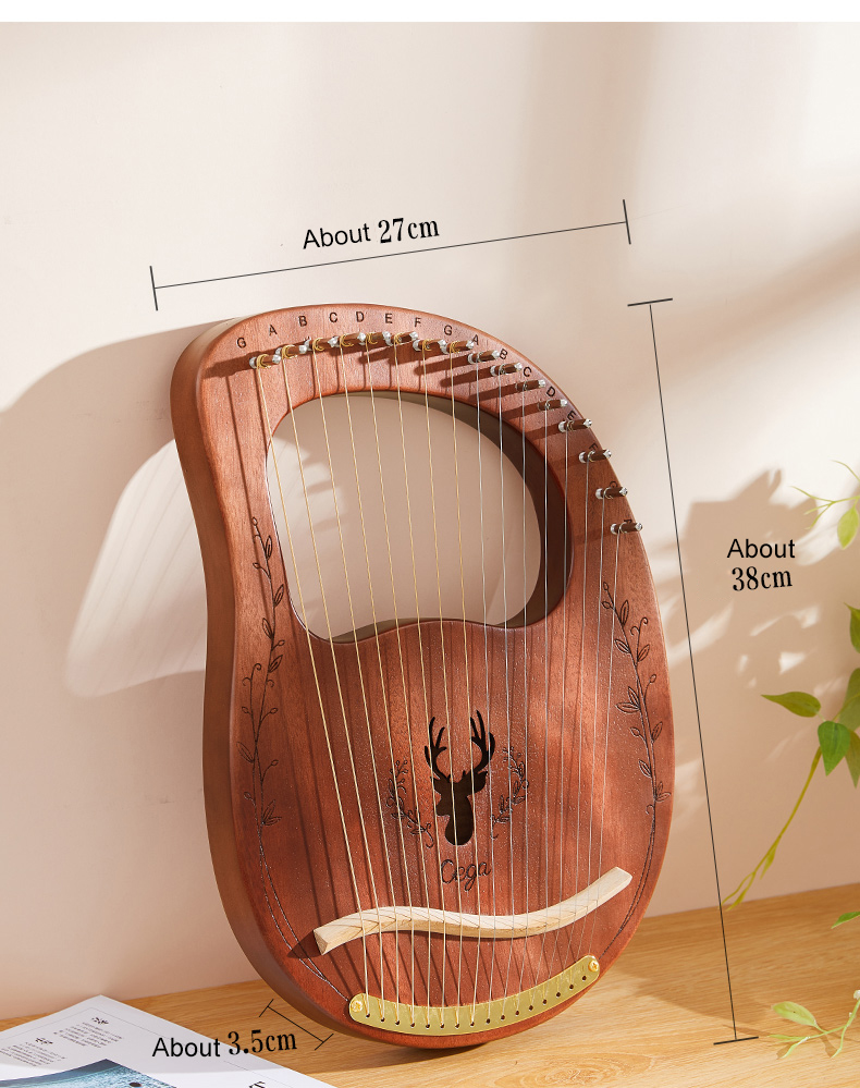 Lira de 16 Cuerdas, Arpa de Ma - Musical Instrument Harp reseña y precio